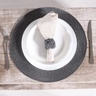 Kit 2 Americano Requinte Liso Para Mesa Redondo 38cm Chumbo