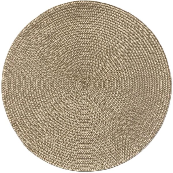 Kit 2 Americano Requinte Liso Para Mesa Redondo 38cm Palha