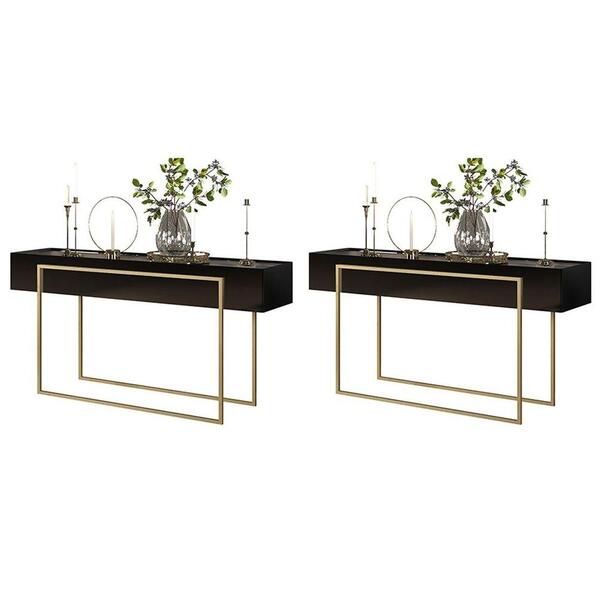 Kit 2 Aparadores Para Sala Estar Espelhado D04 Sirius Preto