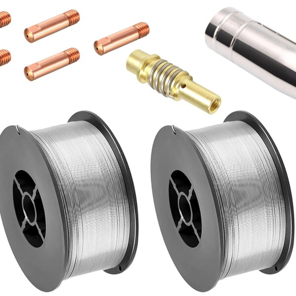 Kit 2 Arame Mig Uso Sem Gás 0.8mm 1kg + 5 Bico De Contato 0,8
