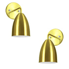 Kit 2 Arandela Aluminio Cone Sadan Dourado 23x29cm