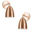 Kit 2 Arandela Aluminio Vegas New Cobre Sala Quarto Corredor