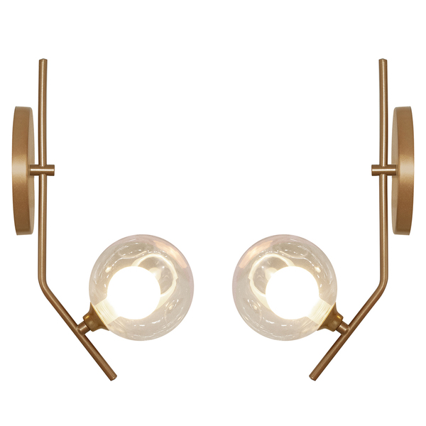 Kit 2 Arandela Aro Angular Jabuticaba Cobre Harmony Ambar