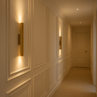 Kit 2 Arandela Boiserie Tubo Cilindro Alumínio Dourado 45cm