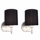 Kit/2 Arandela Cilíndrica Md-2009 Base Branco Cúpula Em Tecid