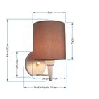 Kit/2 Arandela Cilíndrica Md-2009 Base Branco Cúpula Em Tecid