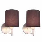 Kit/2 Arandela Cilíndrica Md-2009 Base Branco Cúpula Em Tecid