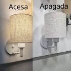 Kit/2 Arandela Cilíndrica Md-2009 Base Branco Cúpula Em Tecid