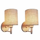 Kit/2 Arandela Cilíndrica Md-2009 Base Branco Cúpula Em Tecid