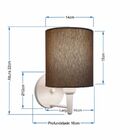 Kit/2 Arandela Cilíndrica Md-2009 Base Branco Cúpula Em Tecid