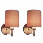 Kit/2 Arandela Cilíndrica Md-2009 Base Cinza Cúpula Em Tecido