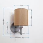 Kit/2 Arandela Cilíndrica Md-2009 Base Cinza Cúpula Em Tecido