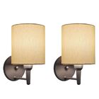 Kit/2 Arandela Cilíndrica Md-2009 Base Cinza Cúpula Em Tecido