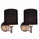 Kit/2 Arandela Cilíndrica Md-2009 Base Cinza Cúpula Em Tecido