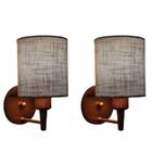 Kit/2 Arandela Cilíndrica Md-2009 Base Cobre Cúpula Em Tecido