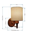 Kit/2 Arandela Cilíndrica Md-2009 Base Cobre Cúpula Em Tecido