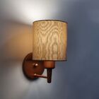 Kit/2 Arandela Cilíndrica Md-2009 Base Cobre Cúpula Em Tecido