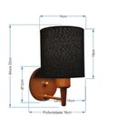 Kit/2 Arandela Cilíndrica Md-2009 Base Cobre Cúpula Em Tecido