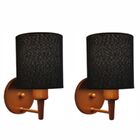 Kit/2 Arandela Cilíndrica Md-2009 Base Cobre Cúpula Em Tecido