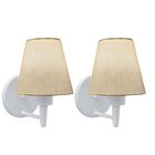 Kit/2 Arandela Cone Md-2004 Base Branco Cúpula Em Tecido 14/1