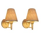 Kit/2 Arandela Cone Md-2004 Base Branco Cúpula Em Tecido 14/1