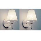 Kit/2 Arandela Cone Md-2004 Base Branco Cúpula Em Tecido 14/1