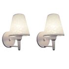 Kit/2 Arandela Cone Md-2004 Base Branco Cúpula Em Tecido 14/1