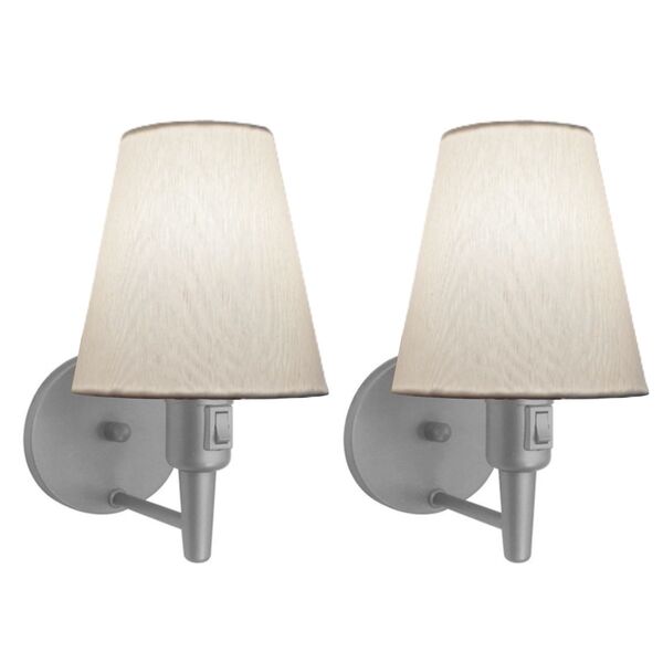 Kit/2 Arandela Cone Md-2013 Cinza C/ Inter Liga E Desl Cúpula