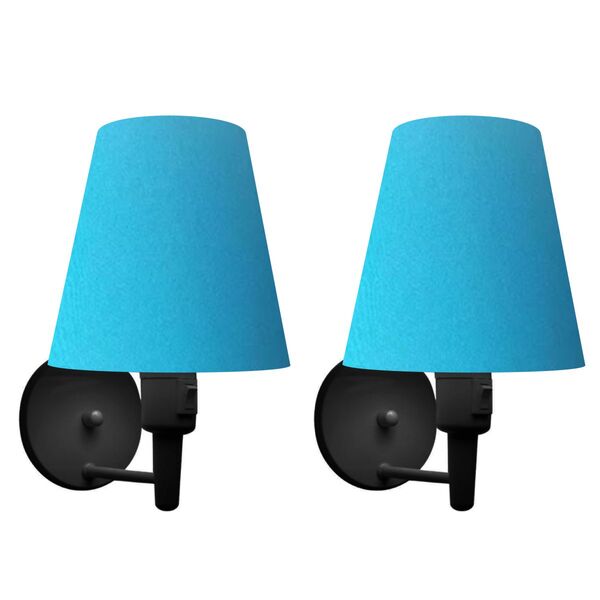 Kit/2 Arandela Cone Md-2013 Preto C/ Inter Liga E Desl Cúpula