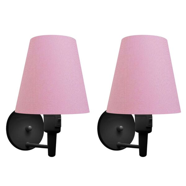 Kit/2 Arandela Cone Md-2013 Preto C/ Inter Liga E Desl Cúpula