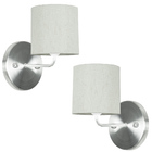 Kit 2 Arandela De Cupula Cilíndrica Linho Claro