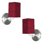 Kit 2 Arandela De Cupula Quadrada Floral Vermelho