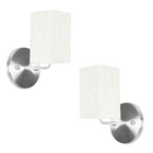 Kit 2 Arandela De Cupula Quadrada Linho Claro