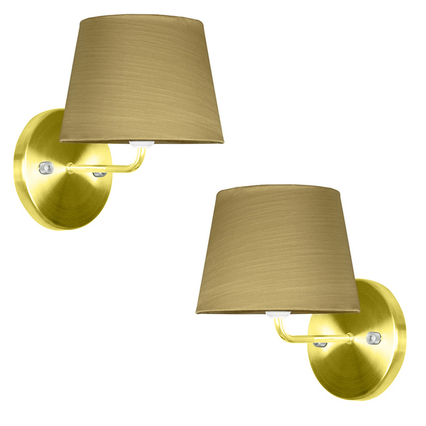 Kit 2 Arandela Dourado Cupula Tradicional Shantung Dourado