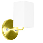 Kit 2 Arandela Dourado De Cupula Quadrada Branco