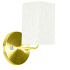 Kit 2 Arandela Dourado De Cupula Quadrada Linho Claro