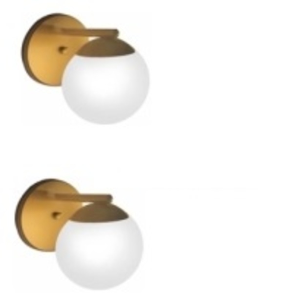 Kit 2 Arandela Globo Jabuticaba Vidro Parede Moon Alumínio G9