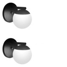 Kit 2 Arandela Globo Jabuticaba Vidro Parede Moon Alumínio G9