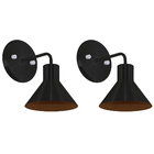 Kit 2 Arandela Interna Retro Tenesse Aluminio Preto / Cobre