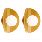 Kit 2 Arandela Luminária Parede Cacau Globo Vidro Sala Dourado