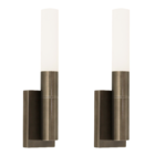 Kit 2 Arandela Luminária Parede Tubo 1 Difusor Quarto Bronze