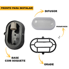 Kit 2 Arandela Luminária Tartaruga Preto C/ Grade + Lâmpada E