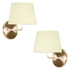 Kit 2 Arandela New Cobre Com Cupula Tradicional Bege