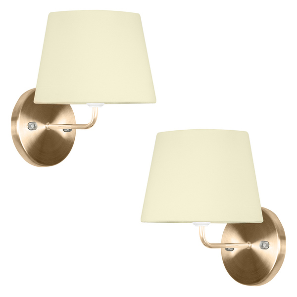 Kit 2 Arandela New Cobre Com Cupula Tradicional Bege