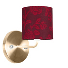 Kit 2 Arandela New Cobre Cupula Cilíndrica Floral Vermelho