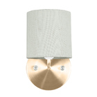 Kit 2 Arandela New Cobre Cupula Cilíndrica Linho Claro