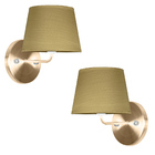 Kit 2 Arandela New Cobre Cupula Tradicional Shantung Dourado