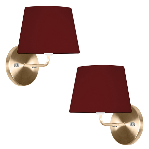 Kit 2 Arandela New Cobre Cupula Tradicional Vermelho