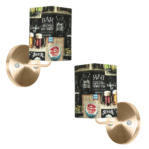 Kit 2 Arandela New Cobre De Cupula Quadrada Bar