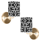 Kit 2 Arandela New Cobre De Cupula Quadrada Elos Preto